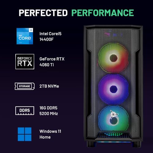 Black Gaming PC, Intel i7 12700F, RTX 4060, 1TB NVME, 16GB DDR4 RAM W22363