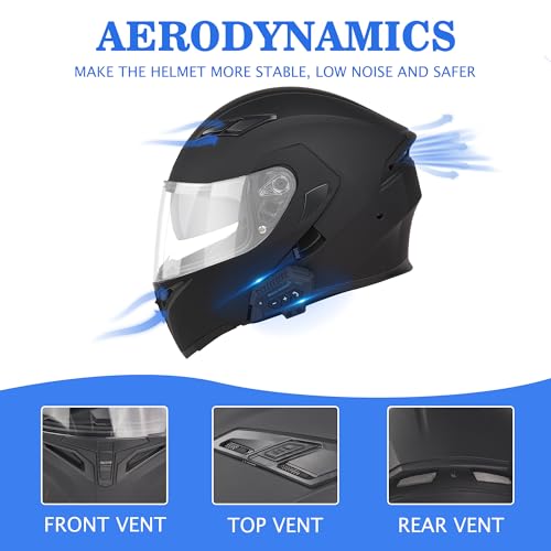 DOT Approved Dual Visor Full Face Flip up Bluetooth Motorcycle Helmet Z73603