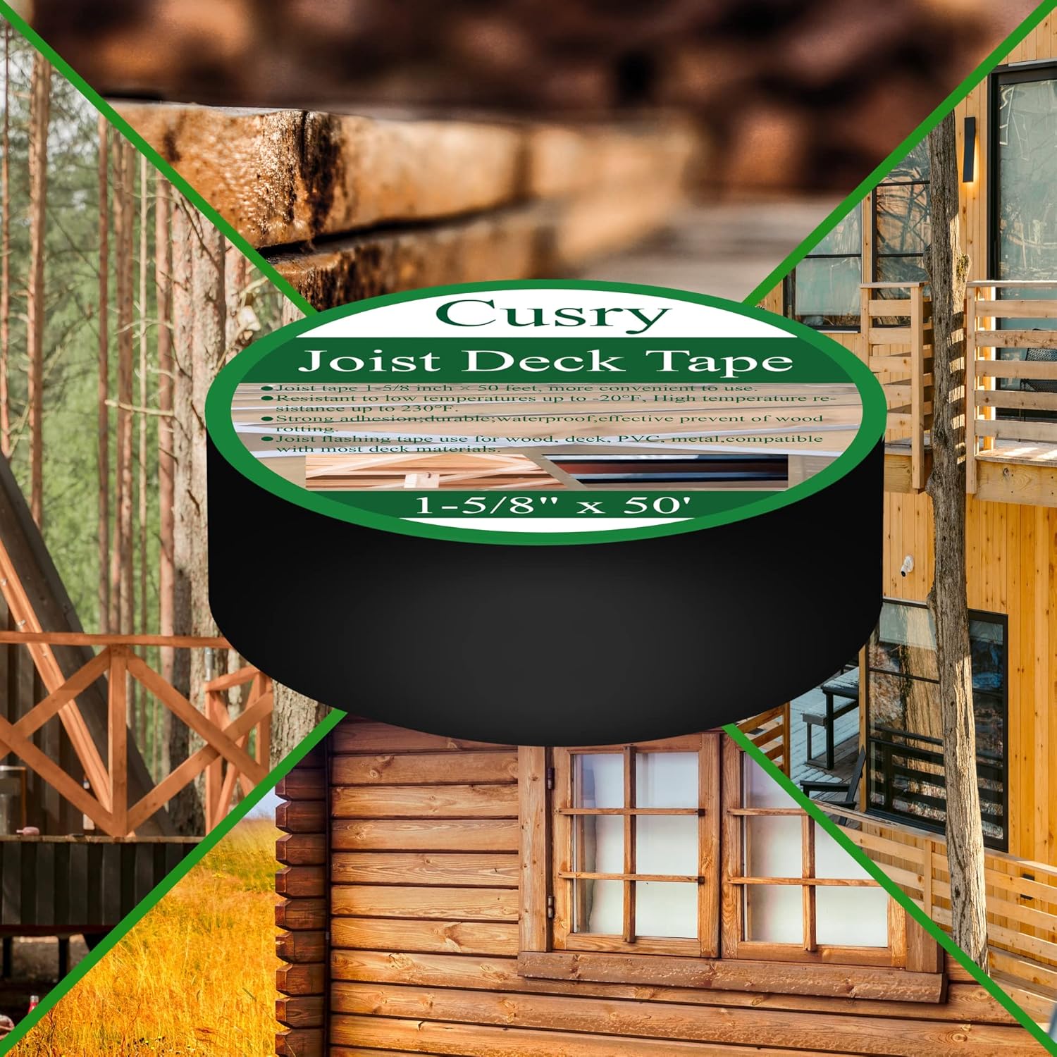 1-5/8" X 50' Deck Butyl Flashing Tape, 8 Packs S3594