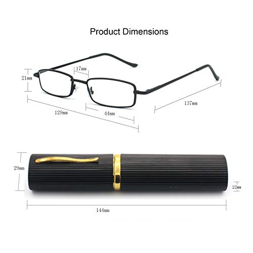 Compact Aluminum Reading Glasses with Case W750