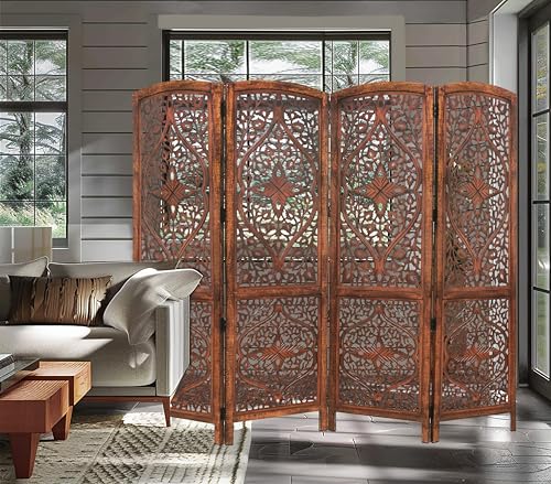 4 Panel Folding Wood Room Divider Y14581
