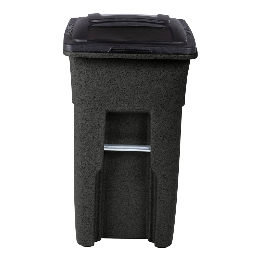 32 gal Black Trash Can with Attached Lid X833917
