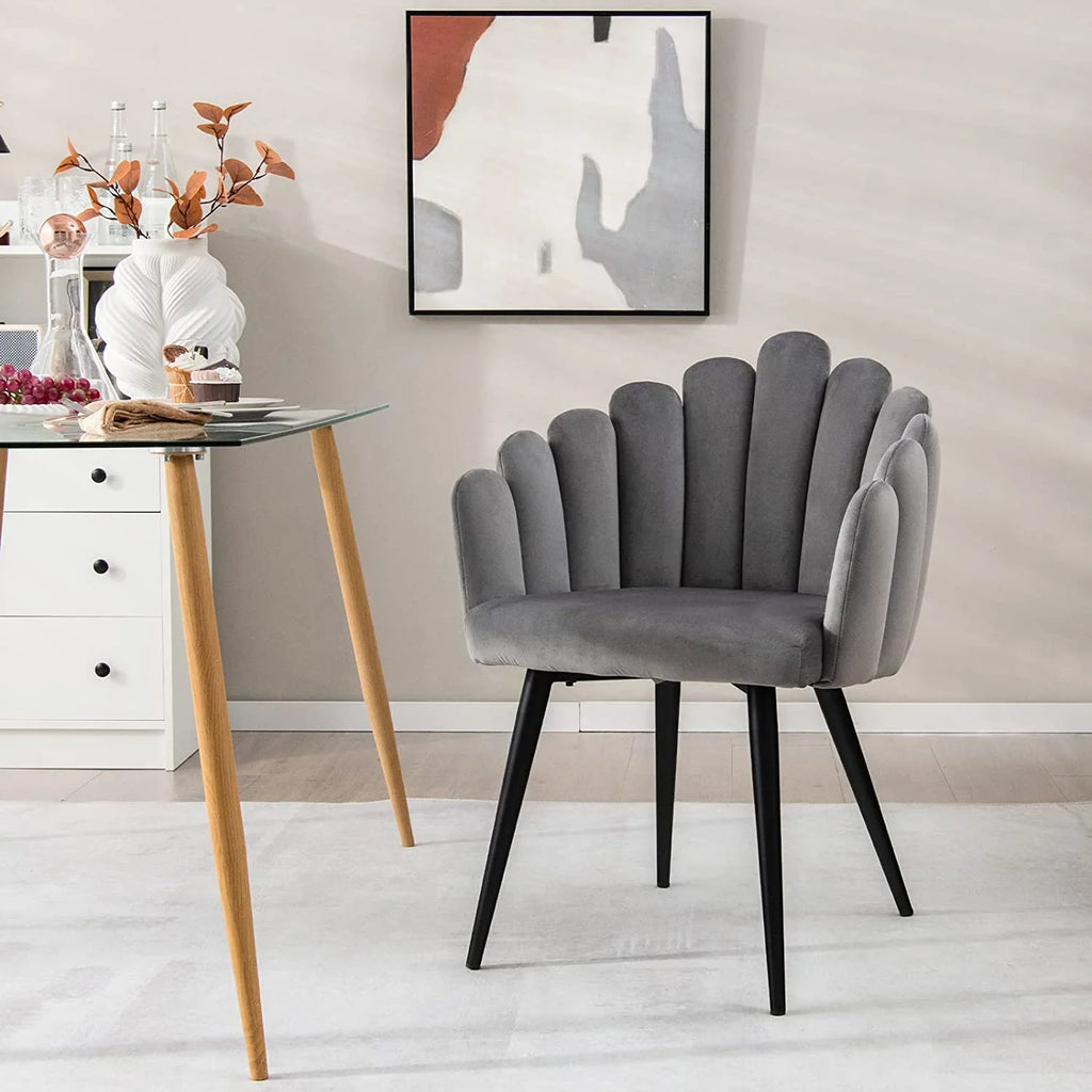 Gray Velvet Accent Dining Chair D801397
