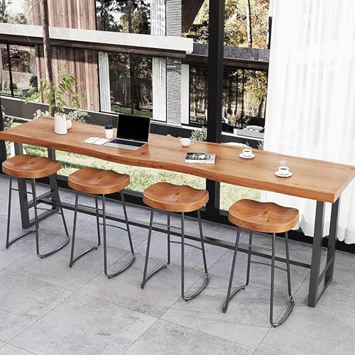 Solid Wood Bar Table Rectangle 78.7"L x 15.7"W x 41.3"H Brown X717020