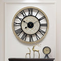 24 in Round Carved Wooden Wall Clock K4088