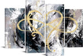 4 Panel Grey and Gold Canvas Wall Art M68040