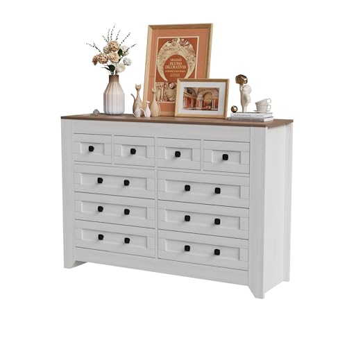 White 54" Wide 3 Drawer Wood Dresser with Sliding Barn Doors R954203