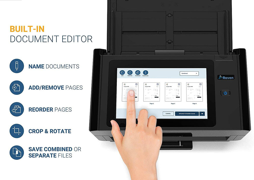 Raven Pro Document Scanner with Touchscreen, Color Duplex Feeder, Wireless, Wifi, Ethernet, USB X124523