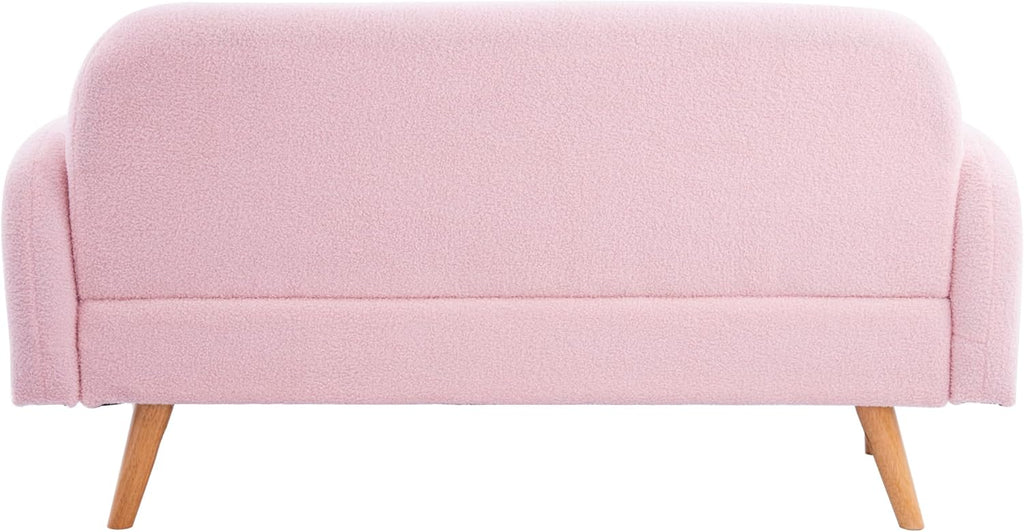 Pink Velvet Mini Couch with 3 Lumbar Pillows I979837