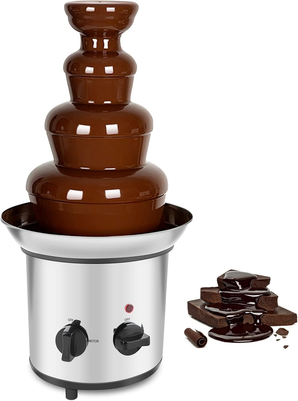 4 Tier Electric Stainless Chocolate Fondue Fountain D457355