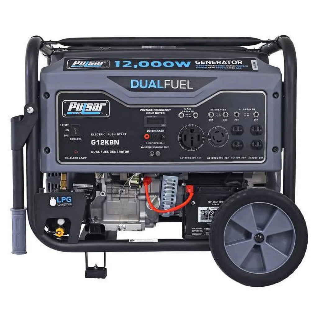 12,000W Dual Fuel Portable Generator in Space Gray with Electric Start F52840