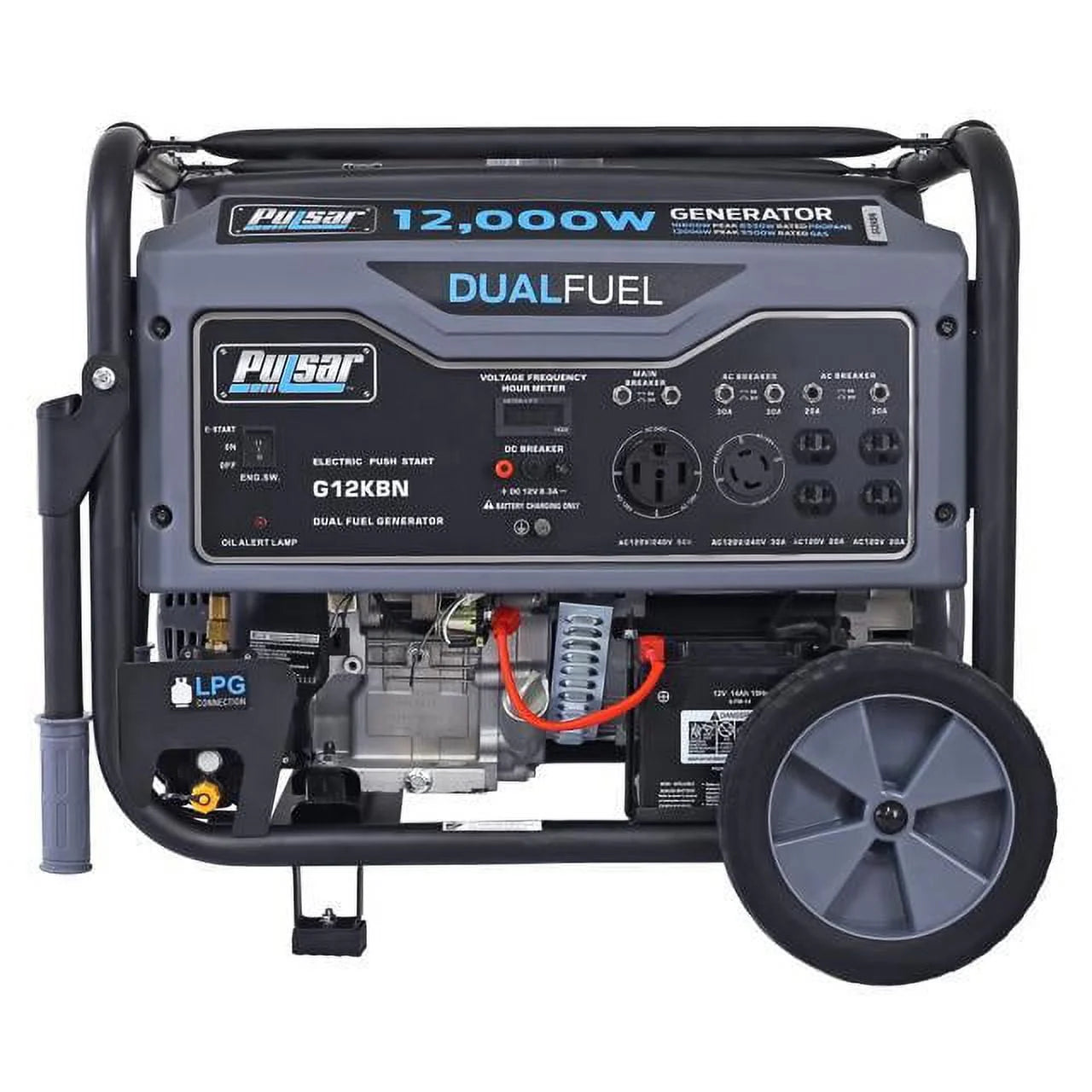 12,000W Dual Fuel Portable Generator in Space Gray with Electric Start F52840
