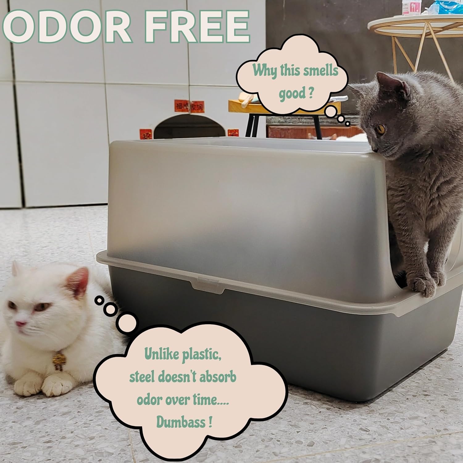 Stainless Steel Extra Large Litter Box with Lid R974