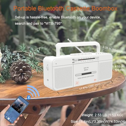 Cassette Player Recorder with Bluetooth, USB, AM/FM Radio Stereo, Portable C570823