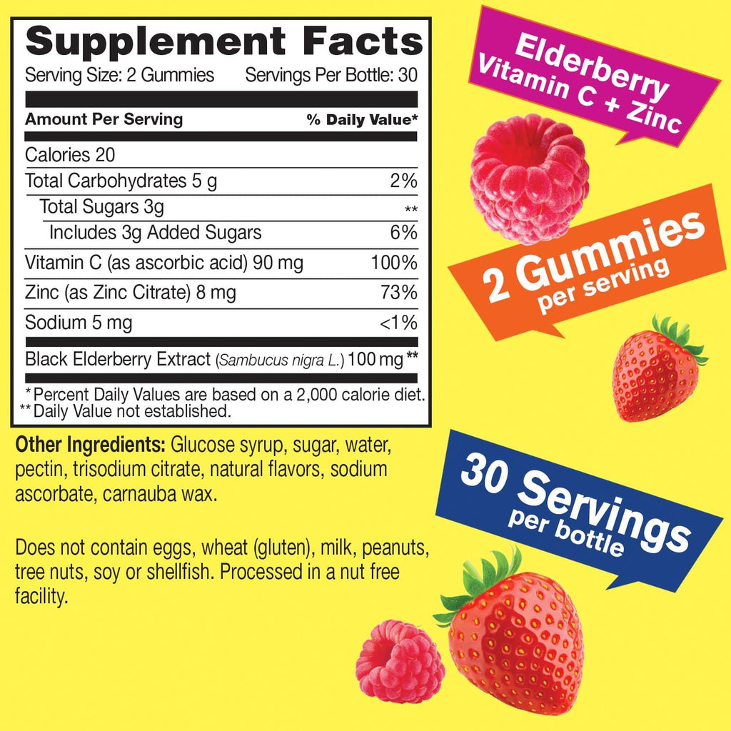 Elderberry Gummies with Vitamin C and Zinc - 60 Count N99020