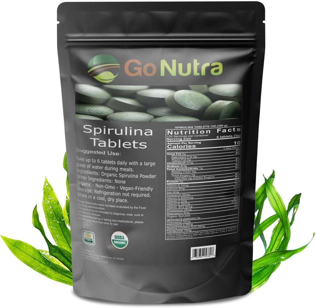 500 mg Organic Spirulina Tablets, 720 Tablets I814480