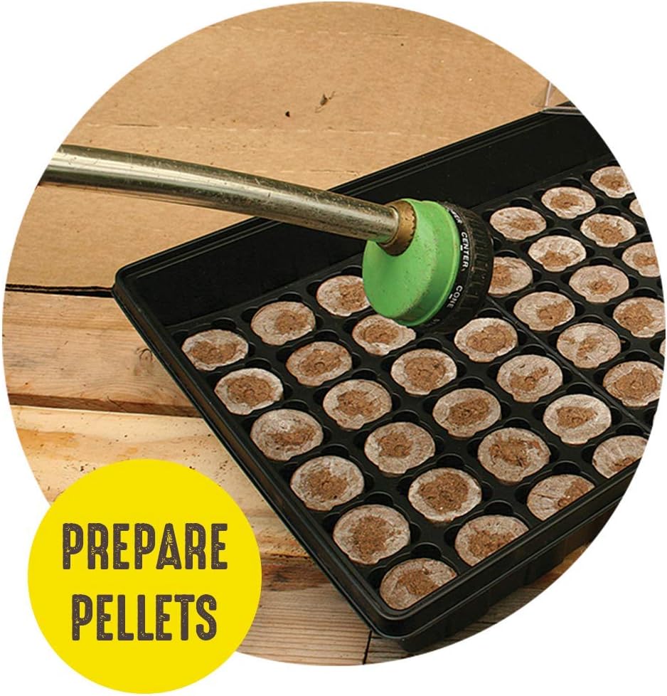50mm Seed Starting Greenhouse Kit with 16 Biodegradable Expanding Peat Pellets I305196