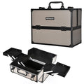 Large Black Portable Makeup Train Case D631786