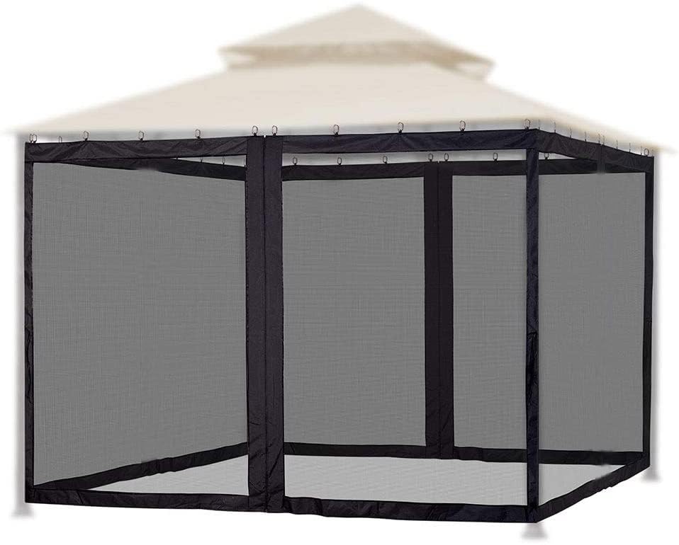 4-Panel Canopy Screen Wall with 2 Zippers (Black) S21148