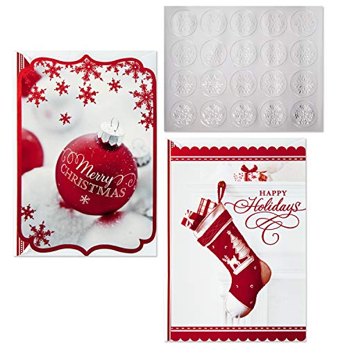 40 Cards with Envelopes and Gold Seals Christmas Boxed Card Assortment S61638