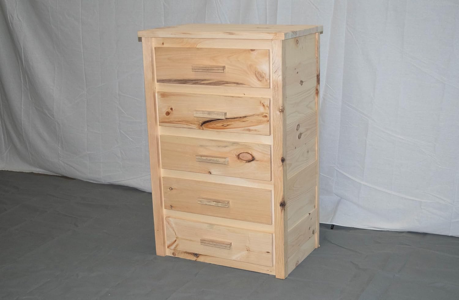 Unfinished 5 Drawer Solid Wood Dresser A394
