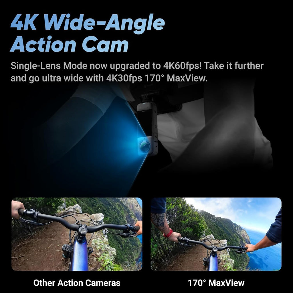 Waterproof 8K 360 Action Helmet Camera with Removable Lens Guards M357640