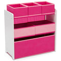 White/Pink 6 Bin Toy Organizer O407013
