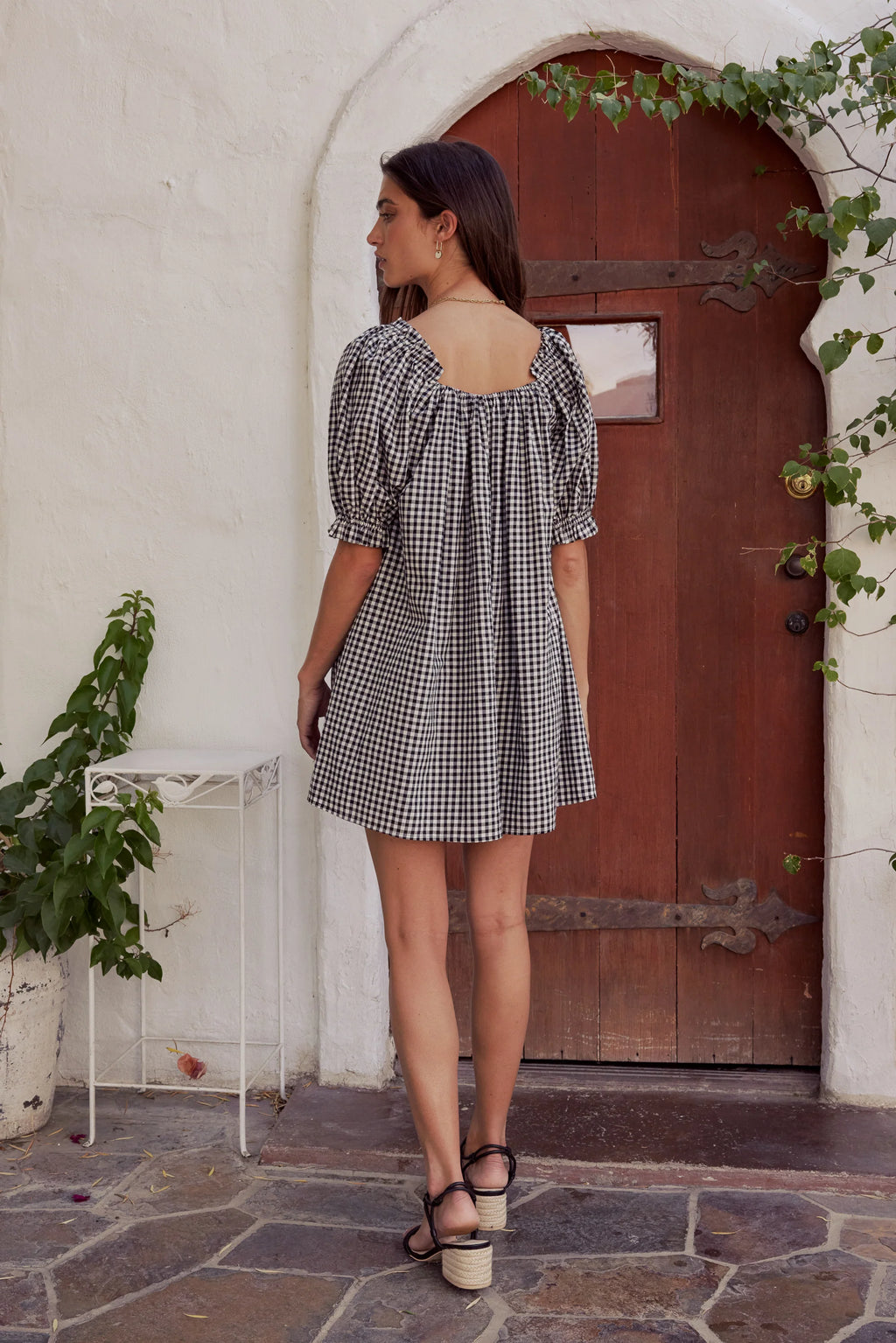Black Gingham Mini Dress R58280