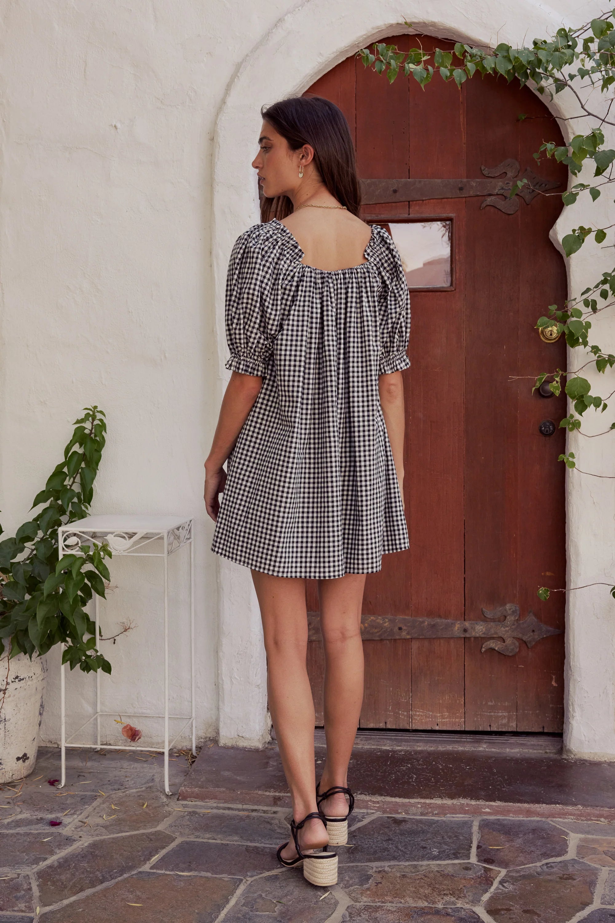 Black Gingham Mini Dress R58280