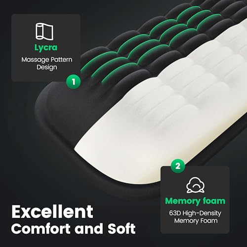 Black Memory Foam TKL Keyboard Wrist Rest I35274