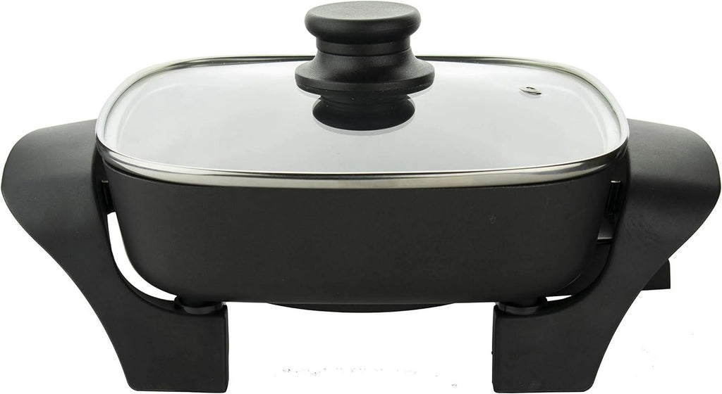 8-Inch Nonstick Electric Skillet With Glass Lid, Black S93249