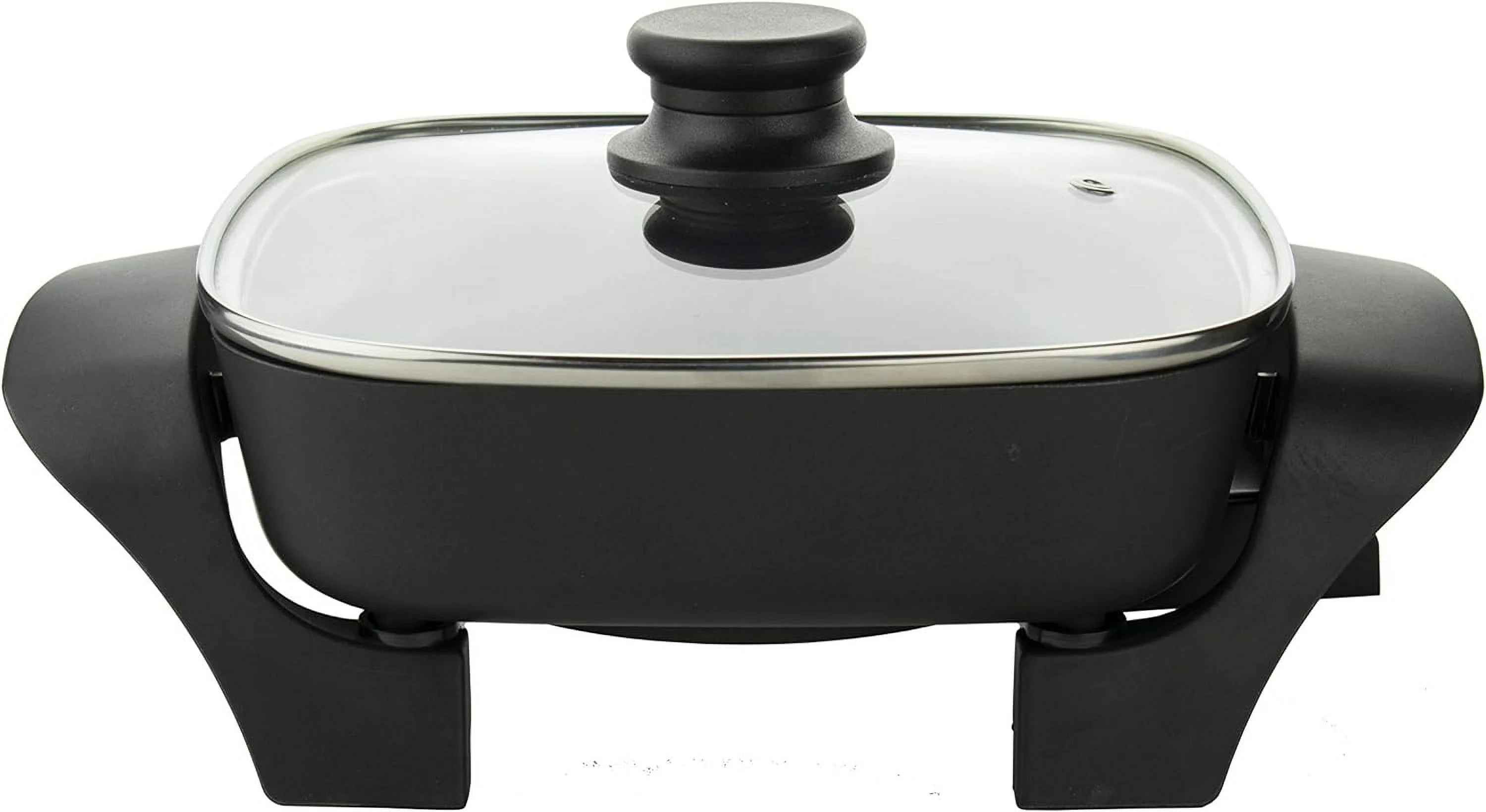 8-Inch Nonstick Electric Skillet With Glass Lid, Black S93249