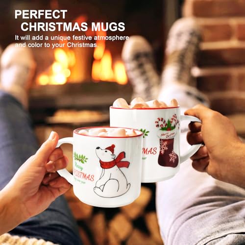 14oz Ceramic Coffee Mugs Set of 6 U623