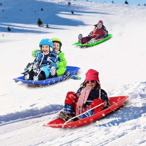 Flexible Plastic Snow Sled with Pull Rope for 1-2 Rider T53686
