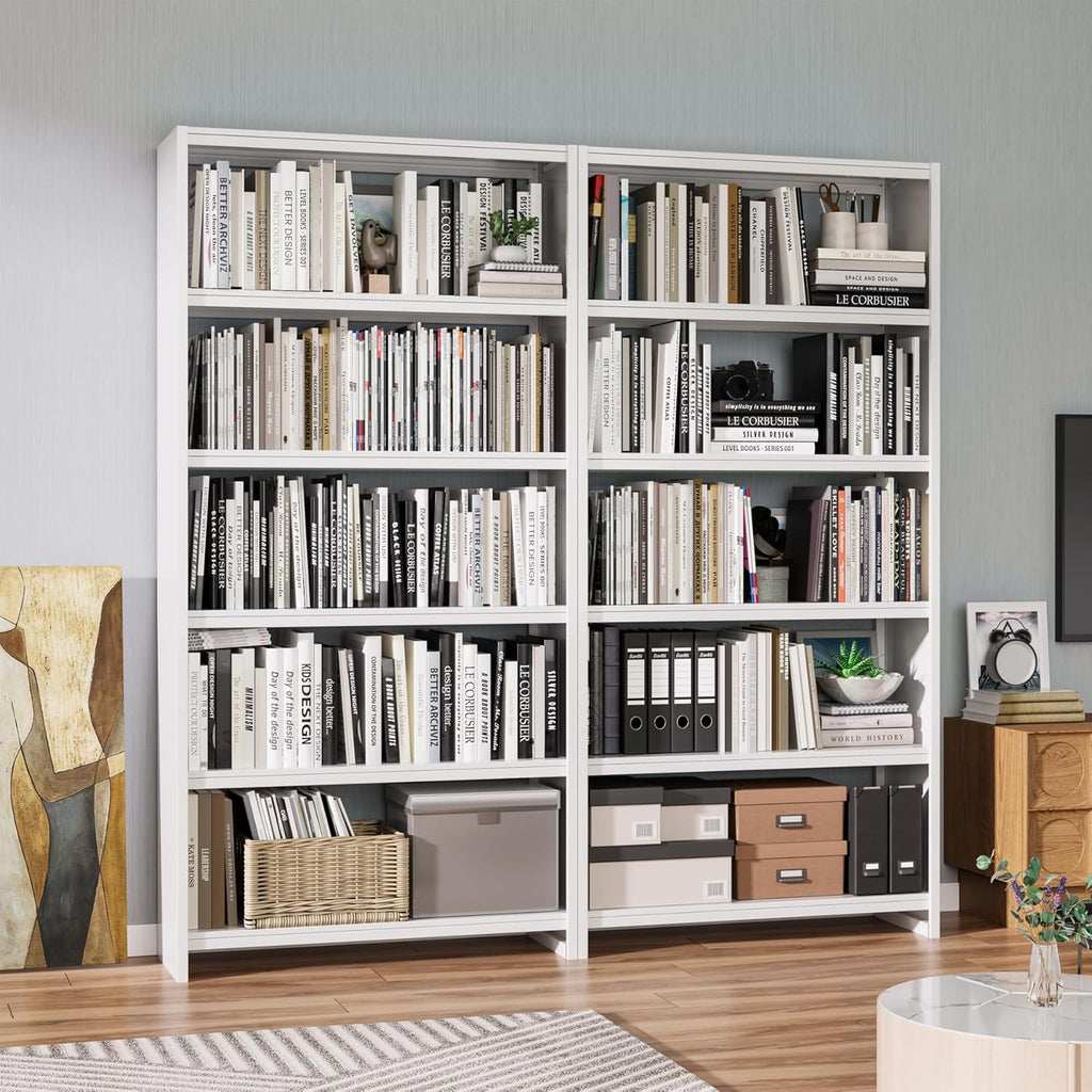 White 5 Tier Metal Bookcase G76952