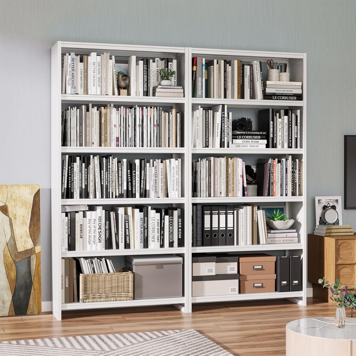 White 5 Tier Metal Bookcase G76952