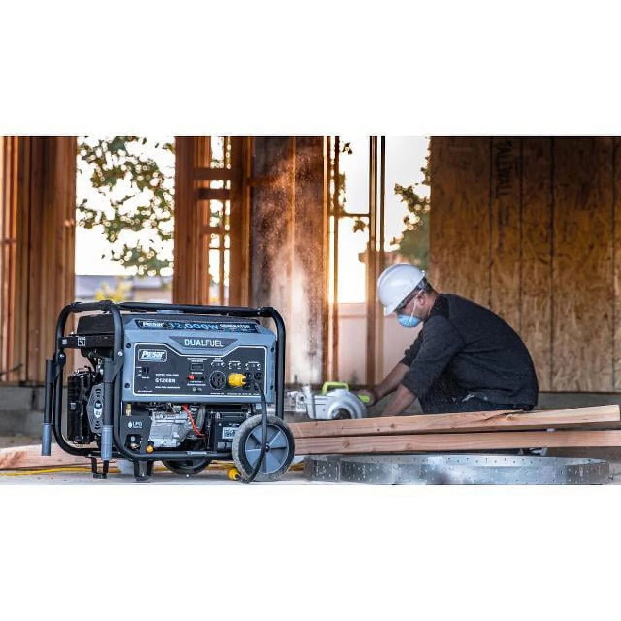 12,000W Dual Fuel Portable Generator in Space Gray with Electric Start F52840