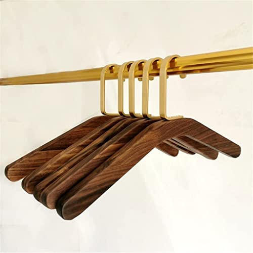 Solid Wood Hangers with Brass Hooks 5Pcs O12683
