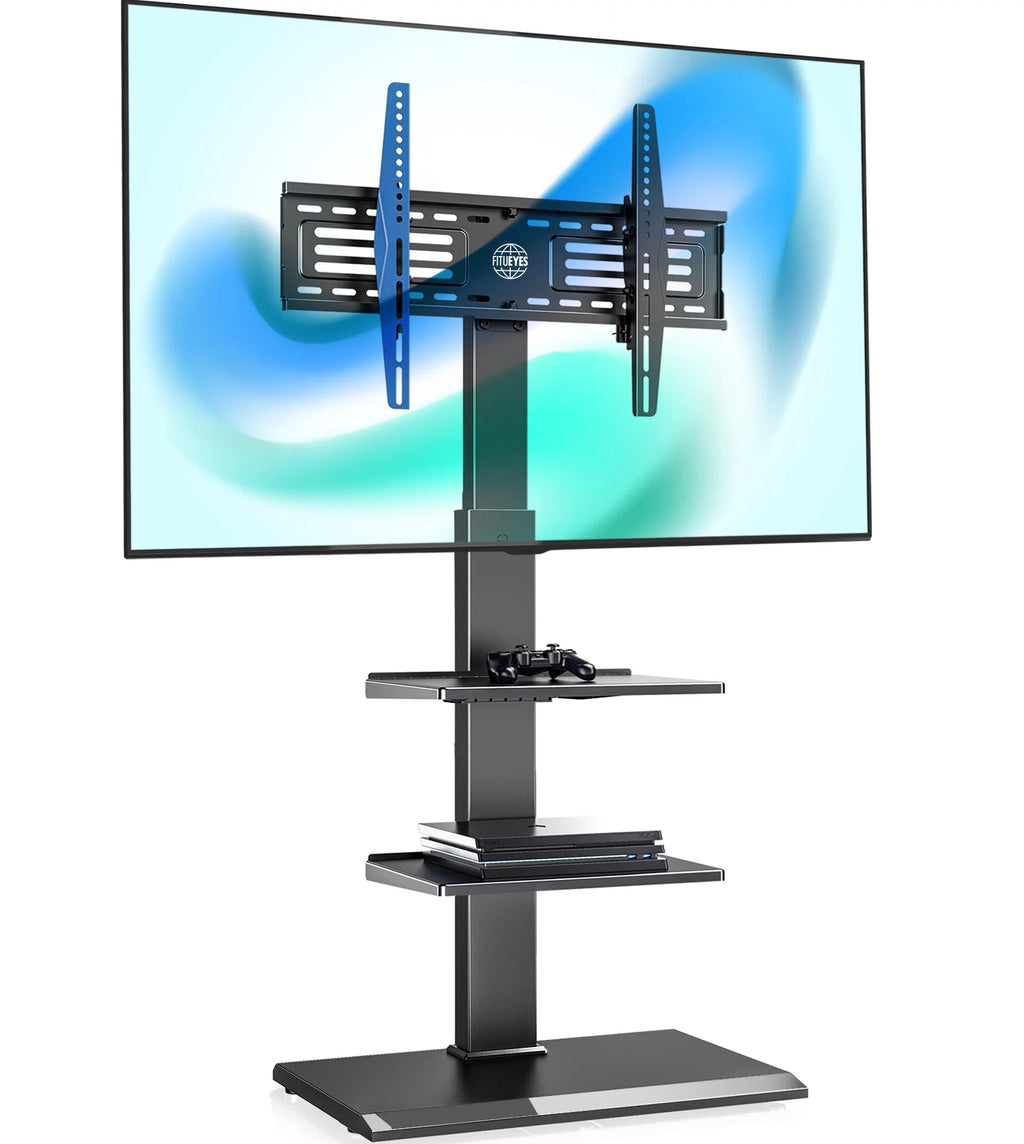 Black Floor TV Stand with Swivel Mount U7649