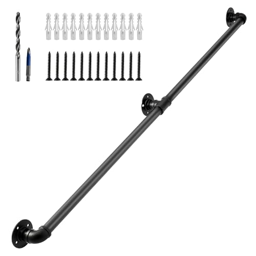 Black Galvanized Iron Wall Handrail 4ft F331