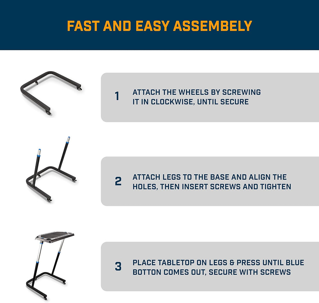 Portable Multi-Tasking Workstation Table with Adjustable Height and Non-Slip Surface S4261