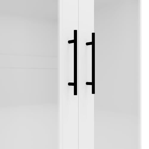 White 3 Door Armoire Wardrobe Closet with Mirror and 2 Drawers D291332
