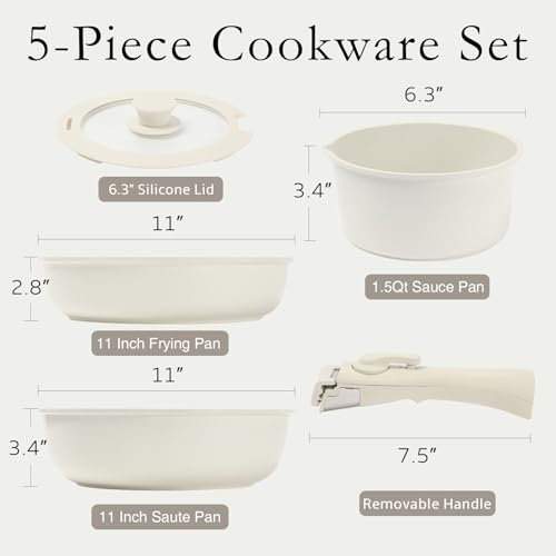 5 Pcs Nonstick Granite Cookware Set N778