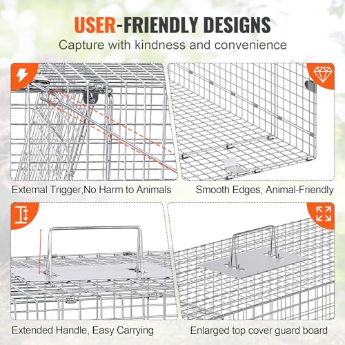 24" x 8" x 8" Galvanized Iron Folding Animal Trap M57271