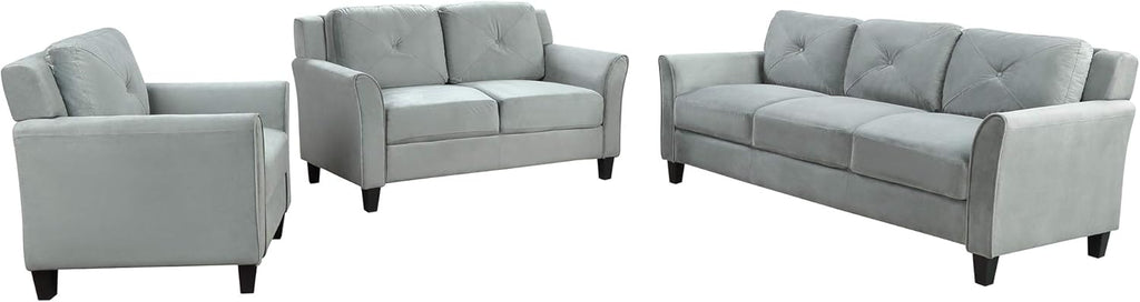 Gray 3 Piece Sofa Loveseat Chair Set J555