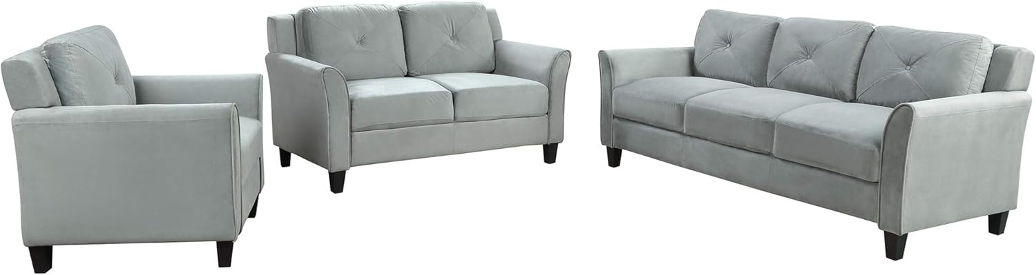 Gray 3 Piece Sofa Loveseat Chair Set J555