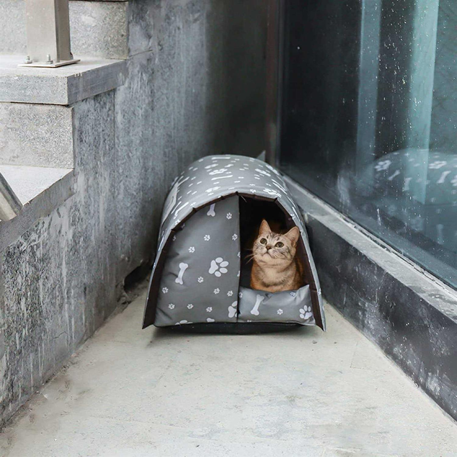 Weatherproof Foldable Cotton Filled Cat House N172554