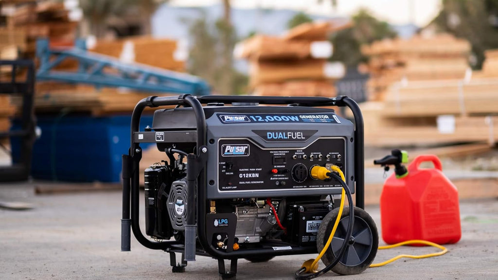 Heavy Duty Portable Dual Fuel Generator - 9500 Rated Watts & 12000 Peak Watts - Gas & LPG - Electric Start L2403