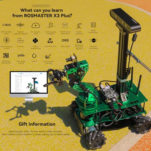 ROS Robotic Kit with 6DOF Robot Arm Mecanum Wheel Chassis R775