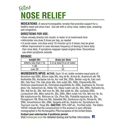 Natural Nasal and Sinus Medicine for Cats, 15 Milliliters F697